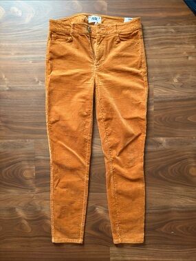 PAIGE Orange Corduroy Skinny Jeans